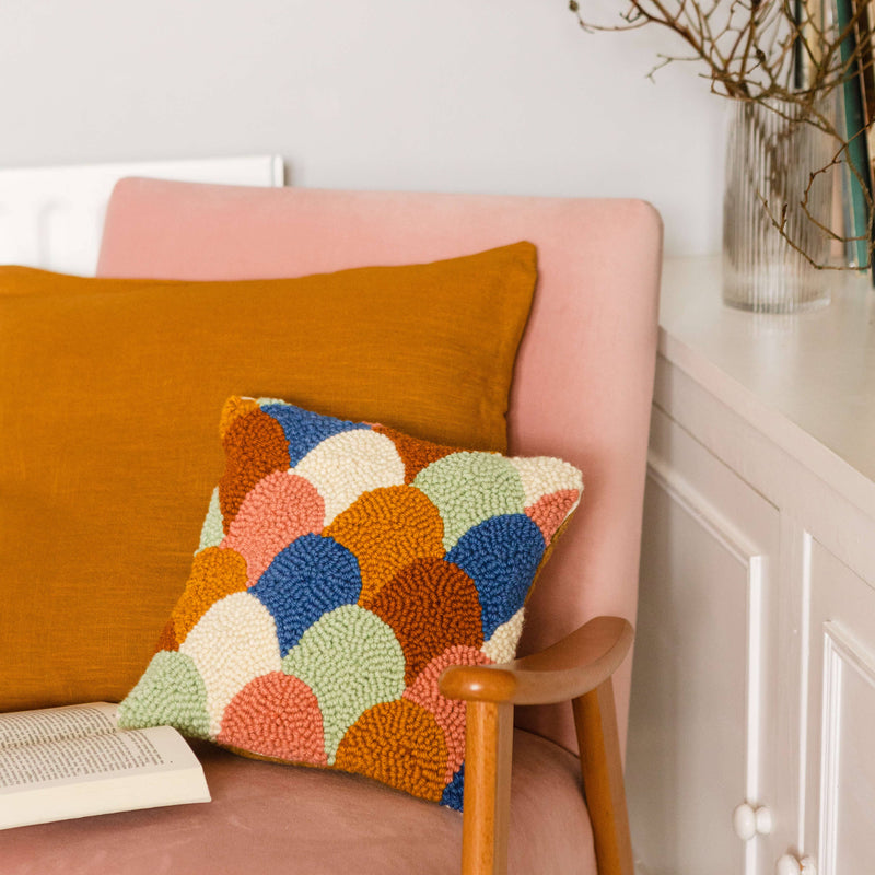 Scallop punch needle cushion kit by Whole Punching